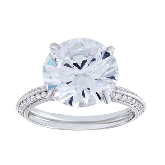 New~8.4 Ct. DIAMONIQUE & Channel Pave Round Bridal/Engagement Ring Sz 8 - Picture 1 of 8